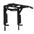 Black wall mounted single parallel pull-up bars and sandbag rack fitness equipment