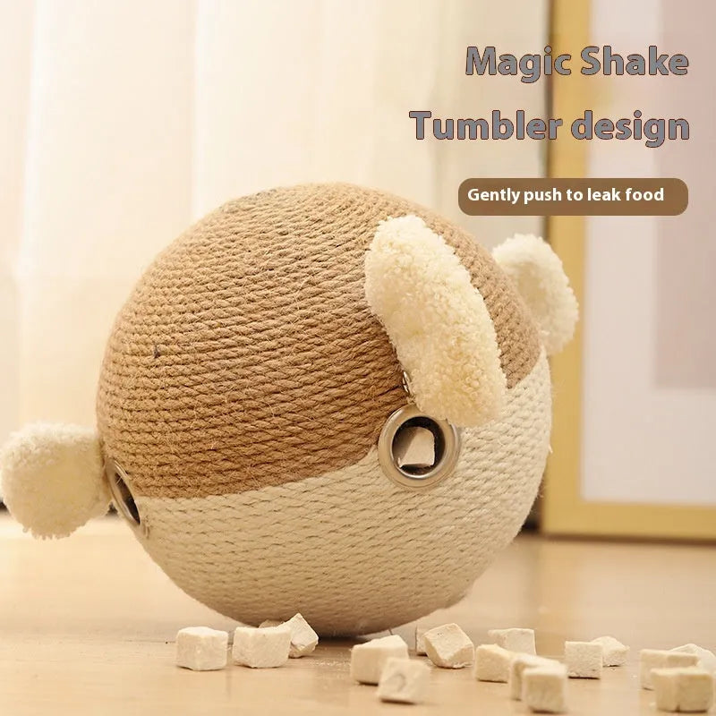 Puffer leakage food feeder tumbler puzzle toy for dogs and cats in 15cm cube design