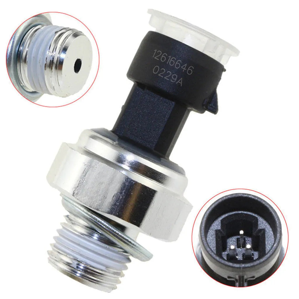 Oil pressure sensor for Buick and Chevrolet vehicles with part numbers listed
