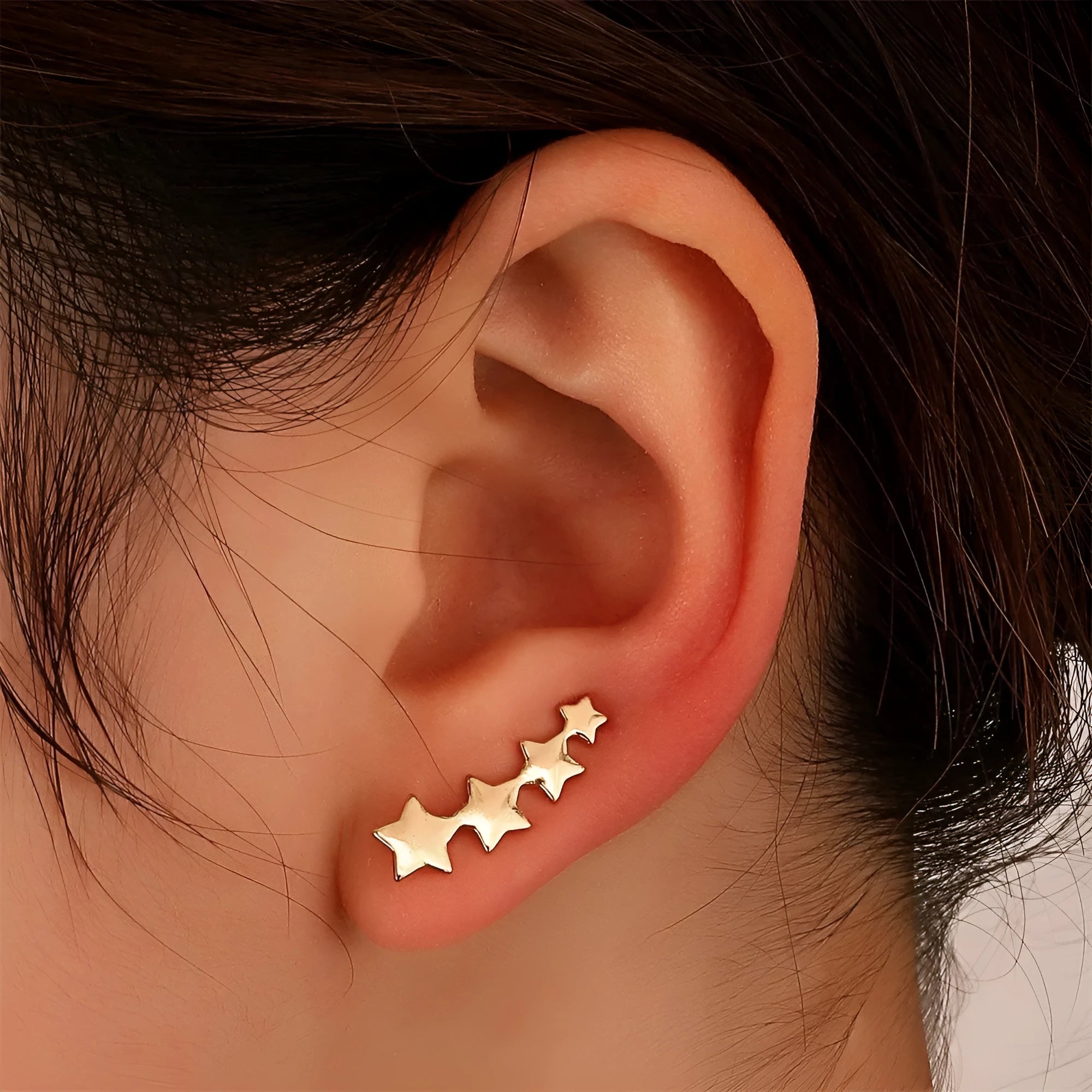 Copper leaf design ear cuff clip for women without pierced ears.