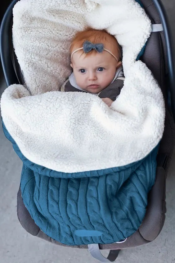 Baby stroller sleeping bag with thick cotton wool filling in envelope design, available in 15 colours including black and beige