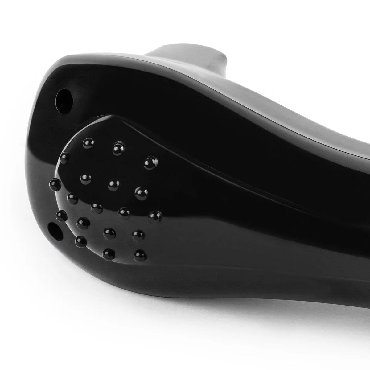 Black folding dry battery electric body shaver on a white background.