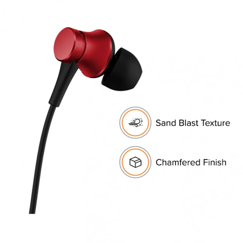 Piston in-ear headphones with 3.5mm wired connection in black, blue and red colour options