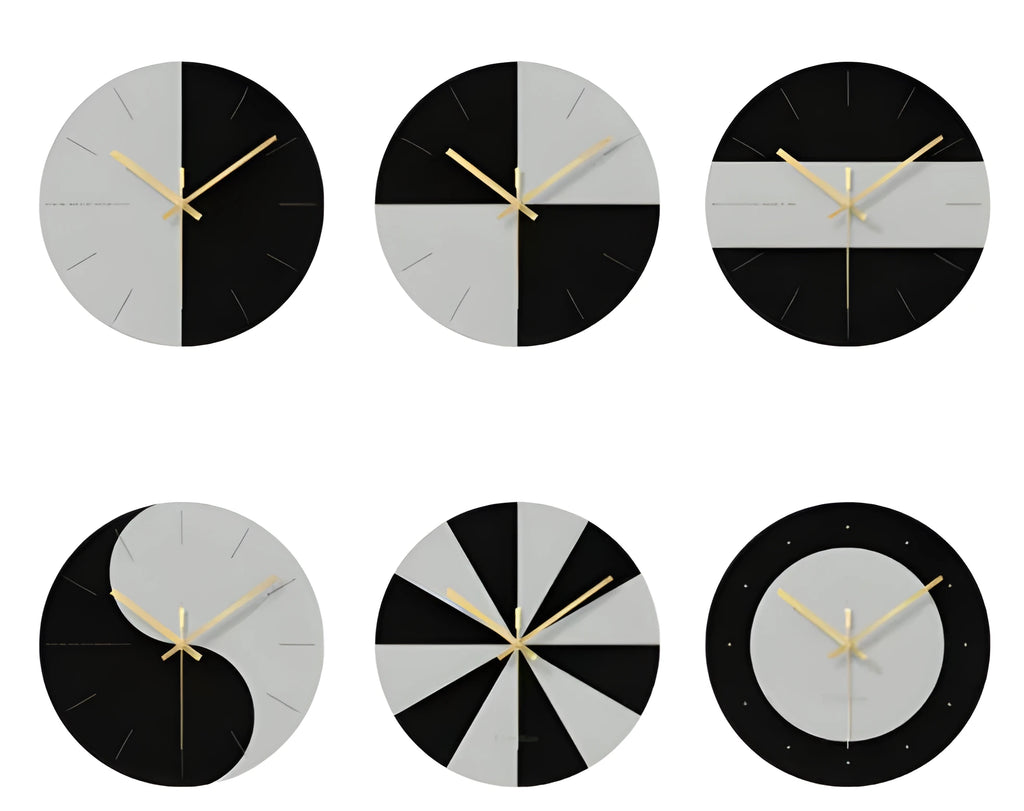 Minimalist transparent tempered glass wall clock with a diameter of 29.5cm on a white wall
