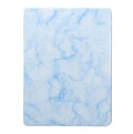 iPad imitation leather case with tri-fold marbling design showing integrated pen slot in dark gray colour