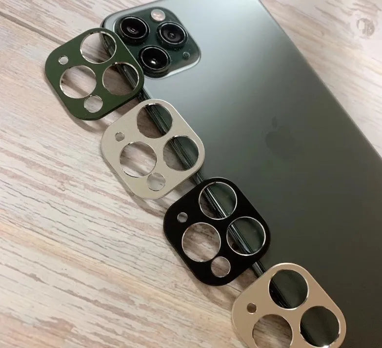 Metal camera lens protection ring for iPhone 11 and iPhone 11 Pro in multiple colour options.