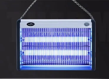 Electric mosquito killing lamp with protective grid and light tube for indoor pest control