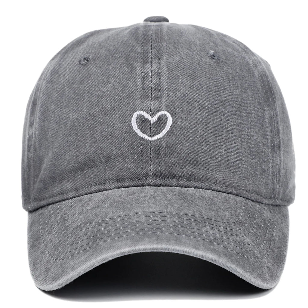 Retro embroidered cotton baseball cap with adjustable strap in multiple colour options