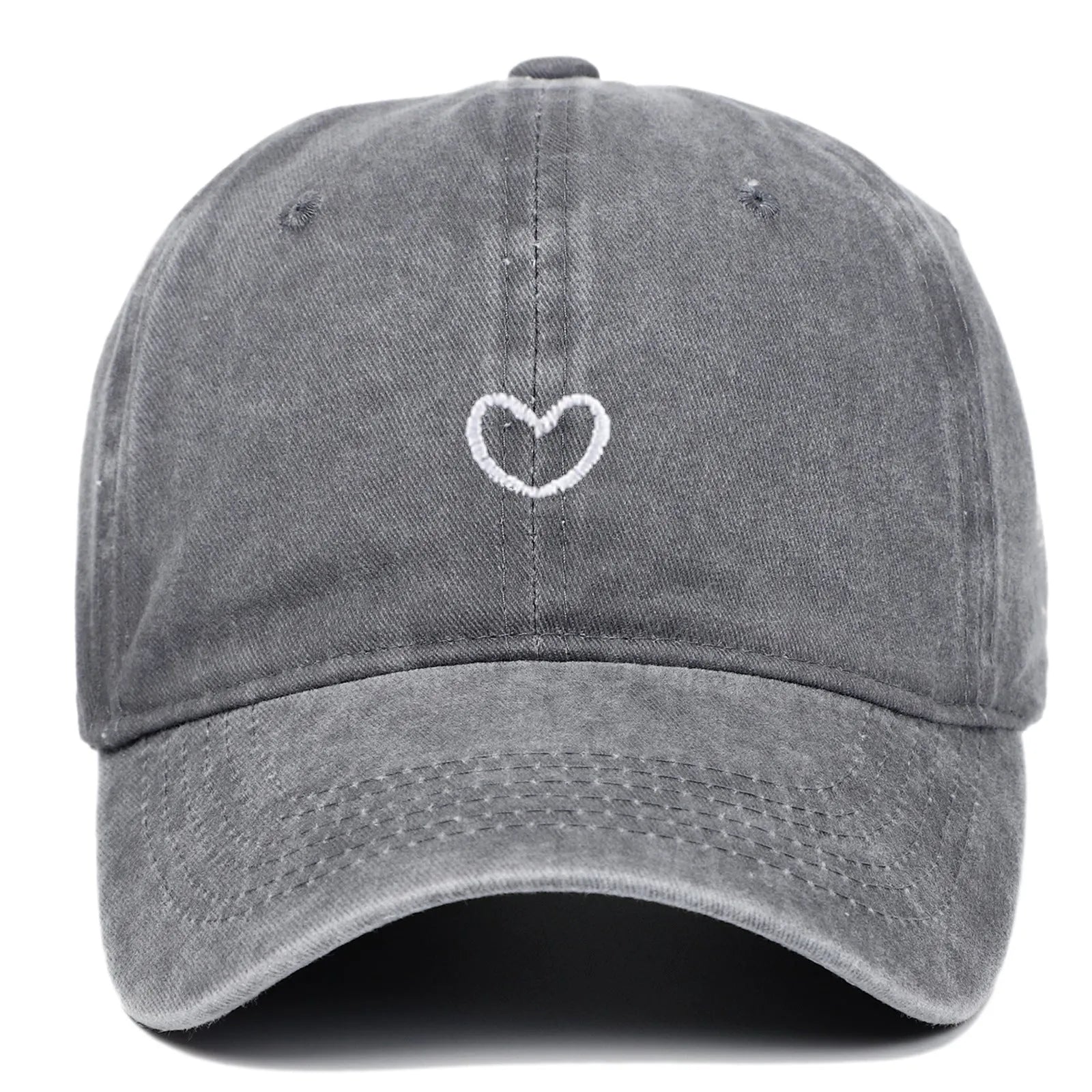 Retro embroidered cotton baseball cap with adjustable strap in multiple colour options