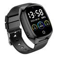Black GPS tracker phone watch with 1.54-inch touch screen showing SOS and heart rate monitoring features.