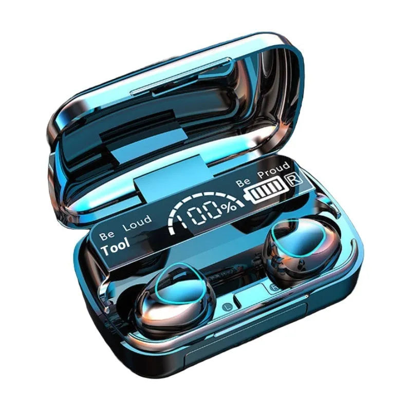 Wireless Bluetooth headset Jerry chip black earplug style with digital display screen