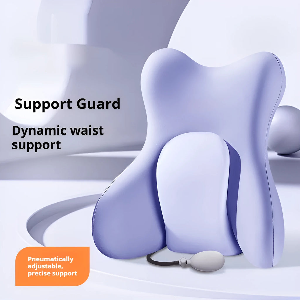 Ergonomic memory foam backrest waist pad with removable cover in solid colour options