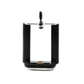 Black plastic U clip mobile phone holder with flexible gooseneck arm and hose bracket mount.