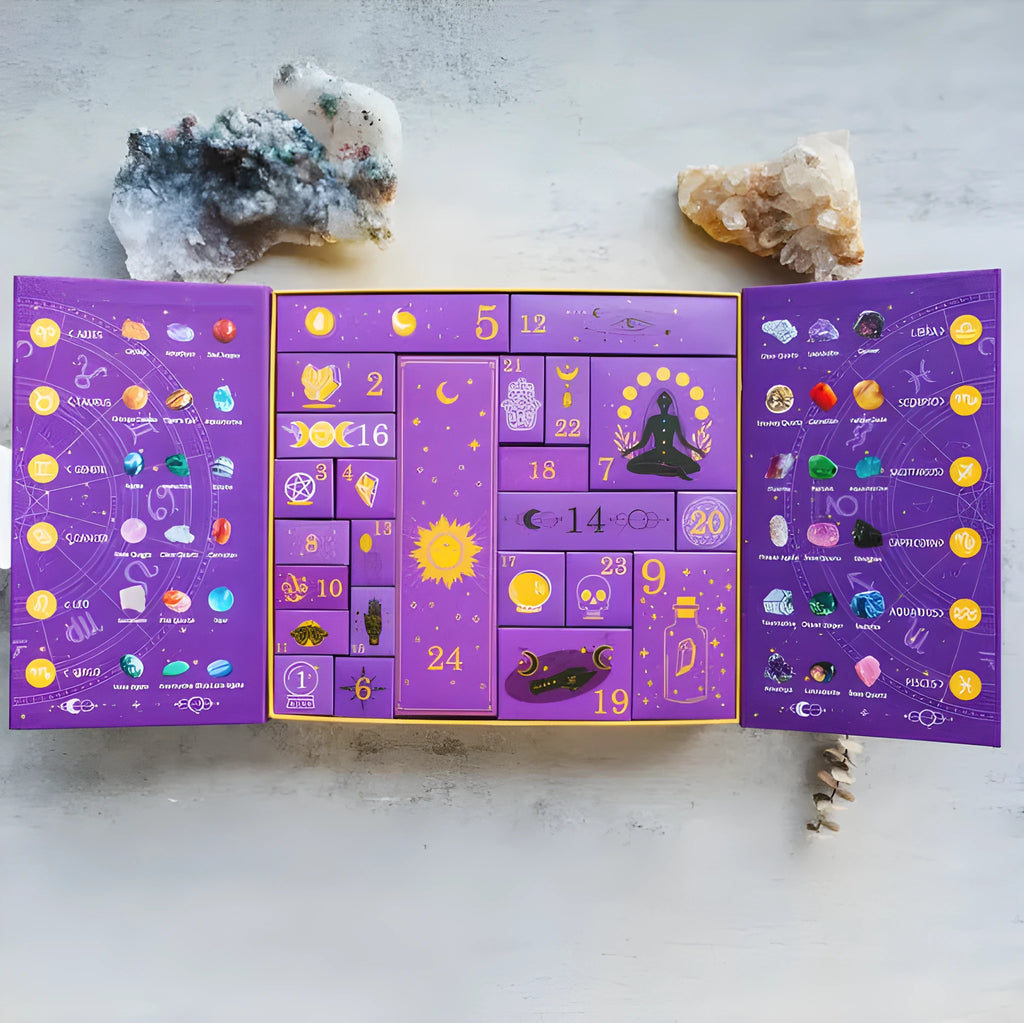 Halloween countdown gift box with crystal design measuring 33.5cm × 30.5cm × 5cm