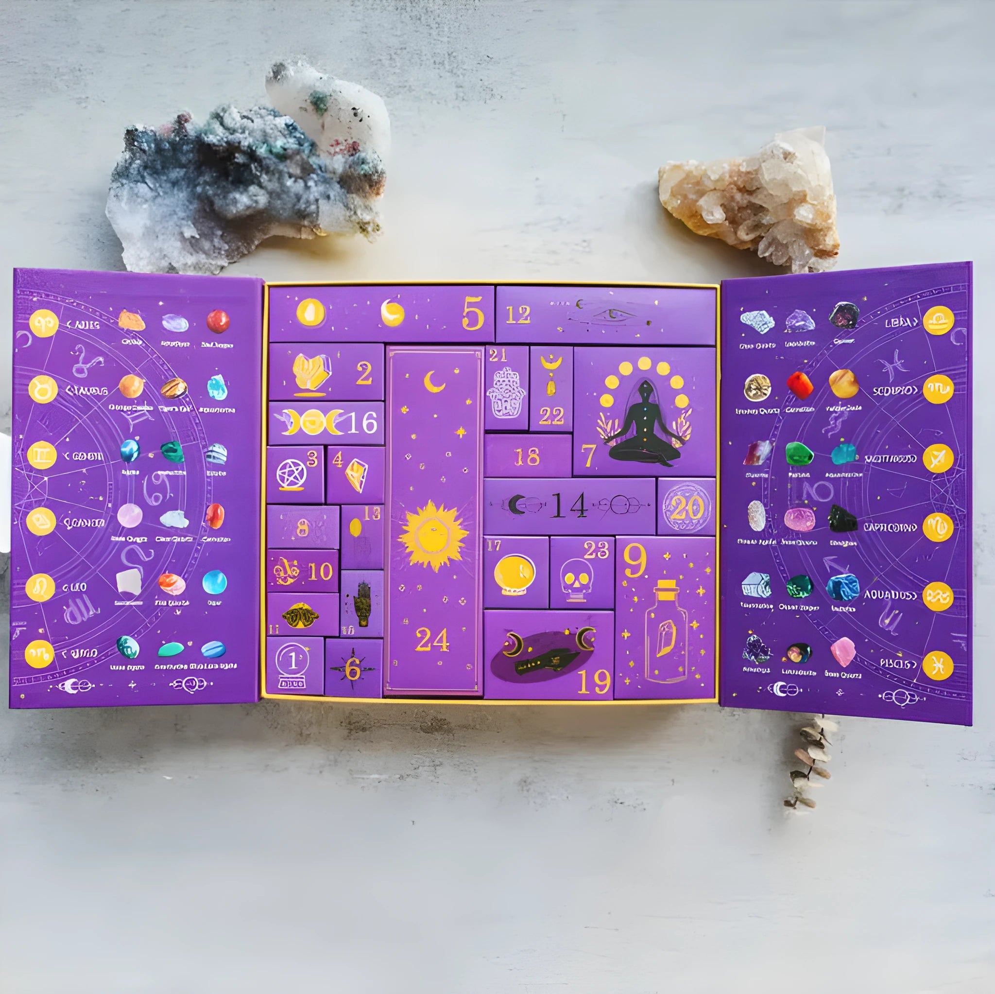 Halloween countdown gift box with crystal design measuring 33.5cm × 30.5cm × 5cm