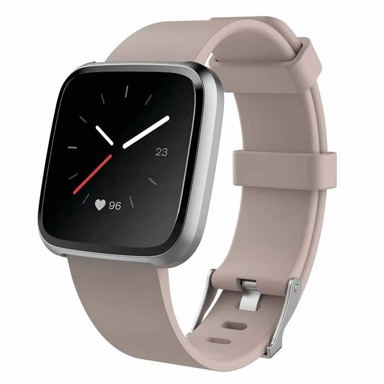 Fitbit Versa Lite replacement strap in multiple colours showing TPE material and size options.