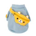 Blue milk silk cartoon backpack pet clothes sweater for small to large dogs