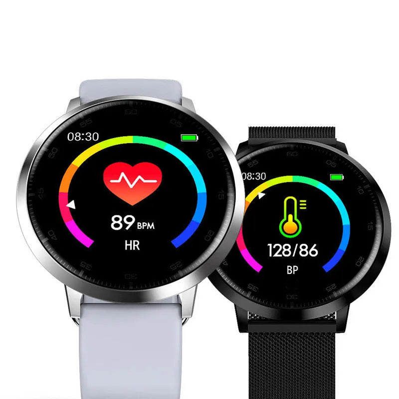 Ultra-thin waterproof smart health bracelet with 1.3-inch touch screen on silicone wristband