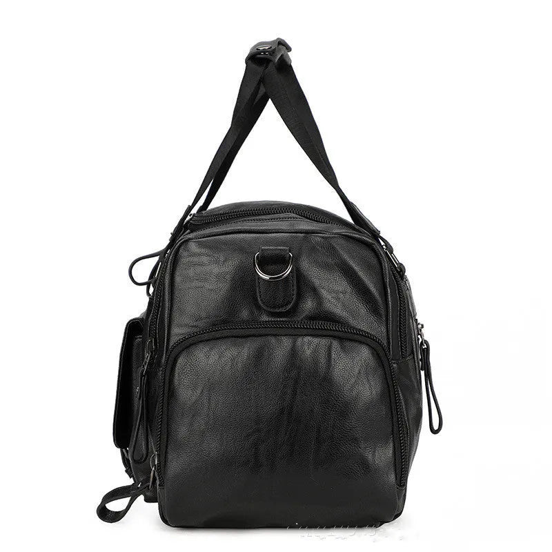 Large black travel shoe bag for sports trainers with separate compartment