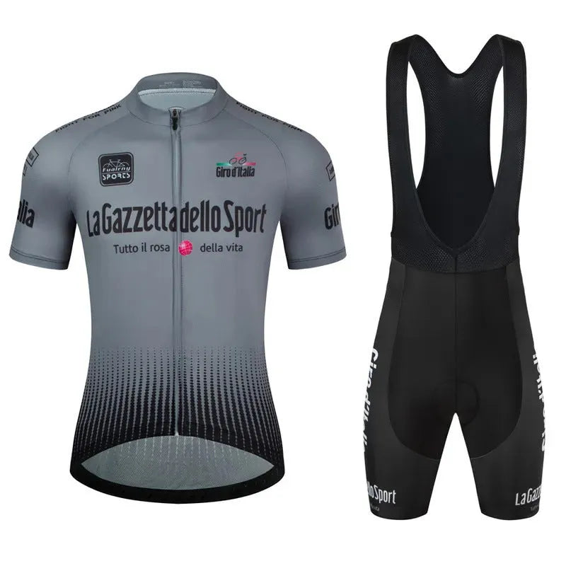Cycling short sleeve suit in polyester fabric for road biking, available in multiple colours and sizes