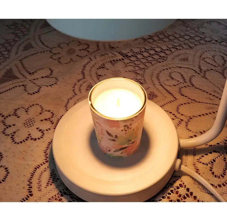 European-style aromatherapy wax melting lamp with metal holder and dimmer switch in white or yellow colour