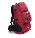 Oxford cloth hiking backpack in khaki with 36-55L capacity and 53x32x22cm dimensions on a neutral background