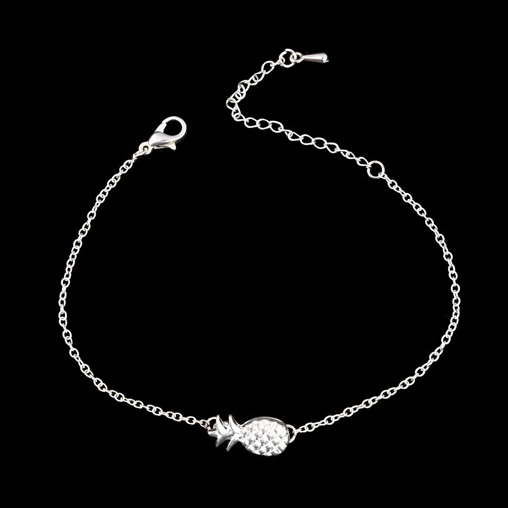 Gold and silver alloy pineapple bracelet for women with adjustable clasp