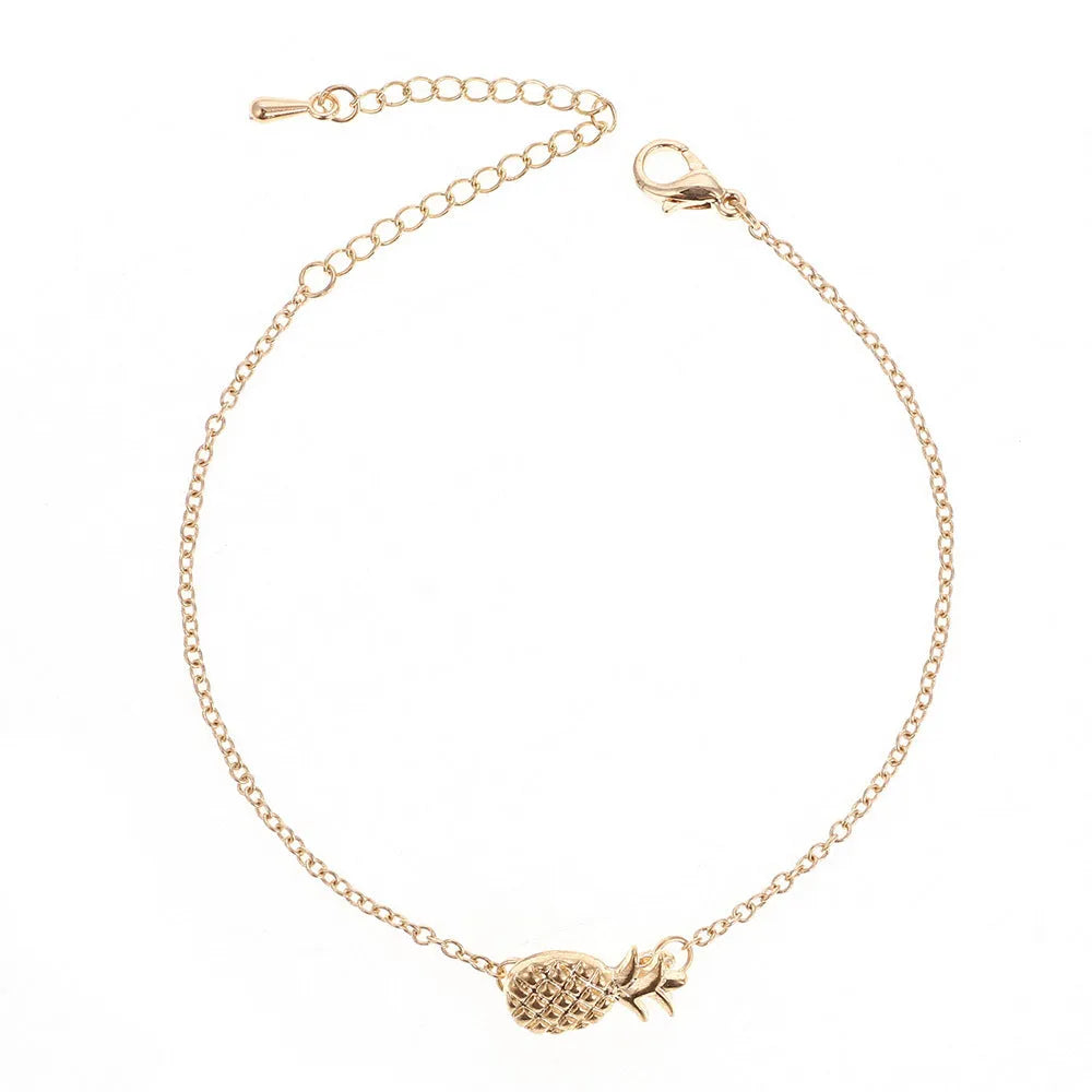 Gold and silver alloy pineapple bracelet for women with adjustable clasp