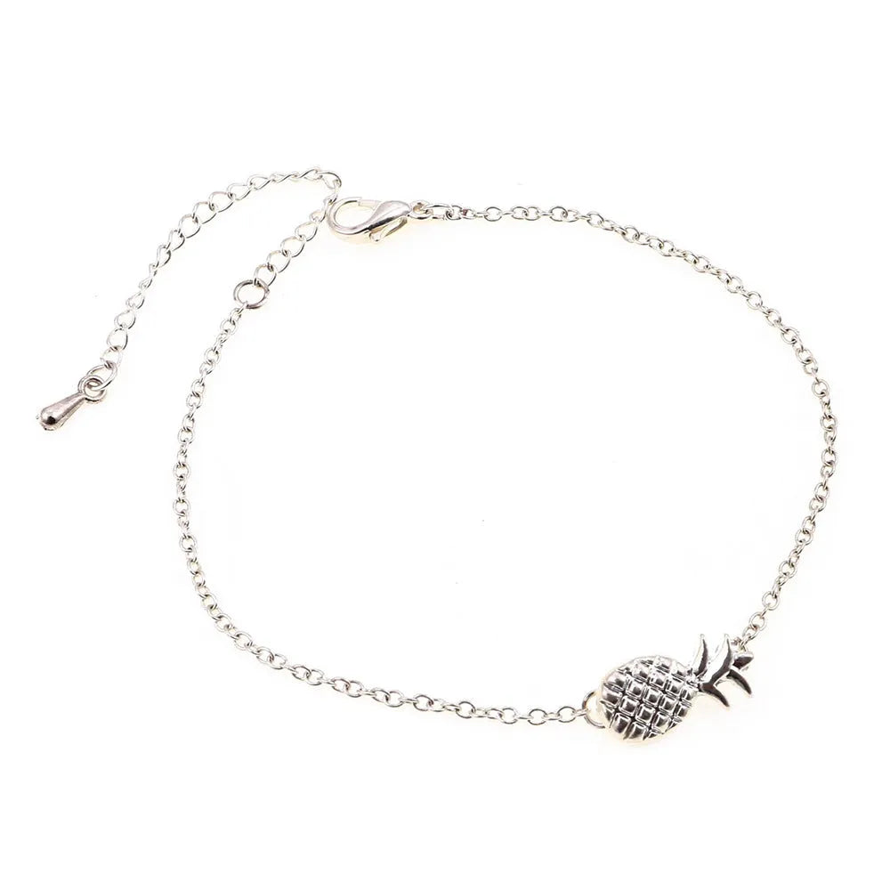 Gold and silver alloy pineapple bracelet for women with adjustable clasp