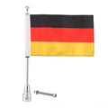 Motorcycle side box flagpole bracket in black or silver electroplated finish