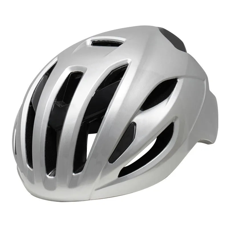 Adult mountain bike helmet with integrated molding EPS PC material free size black red silver colour