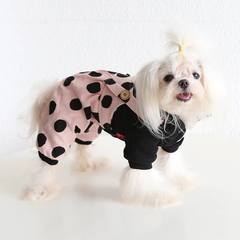 Casual couple lapel shoulder strap dog clothes in cloth available in sizes XS to XL