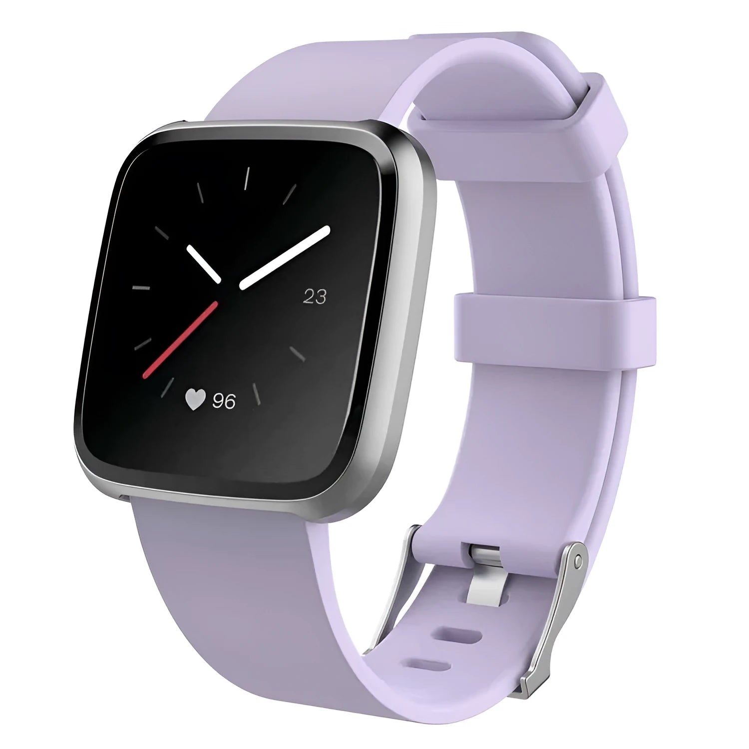 Fitbit Versa Lite replacement strap in multiple colours showing TPE material and size options.