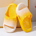 Children's gradient colour PVC summer slippers showing non-slip sole and breathable upper construction