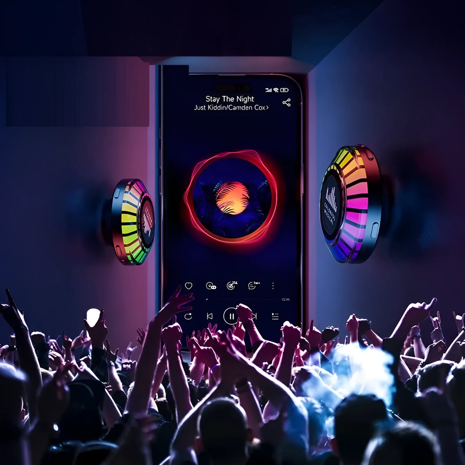 Voice control Bluetooth LED atmosphere lamp with polar light effects and compact 3.1cm dimensions