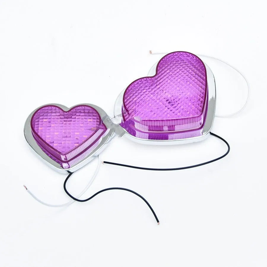 Japanese-style heart-shaped 12V automotive LED sidelight for fender mounting in multiple colour options
