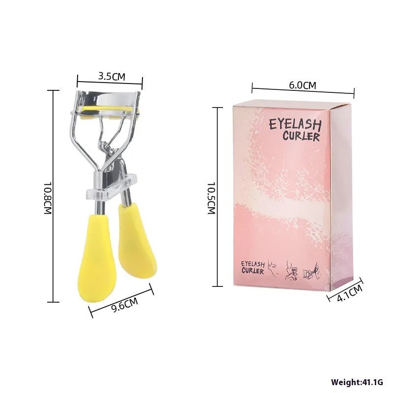 A4 manual eyelash curler with comb in black ribbon finish on white background