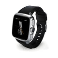 Black and white Android smart watch with 1.54 inch HD touchscreen display