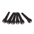 Six matt black ebony guitar string nails for folk acoustic guitars