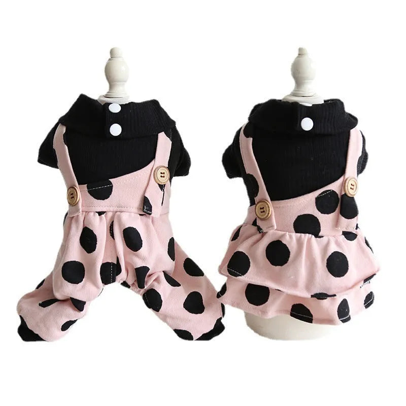 Casual couple lapel shoulder strap dog clothes in cloth available in sizes XS to XL