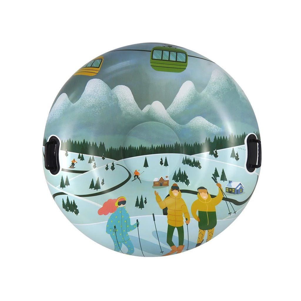 PVC winter ski ring with printed design options for outdoor cold weather play
