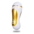 White electric silicone hands free male masturbator with USB rechargeable voice function