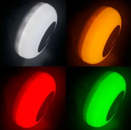 White Bluetooth speaker smart LED bulb with E27 base and remote control.