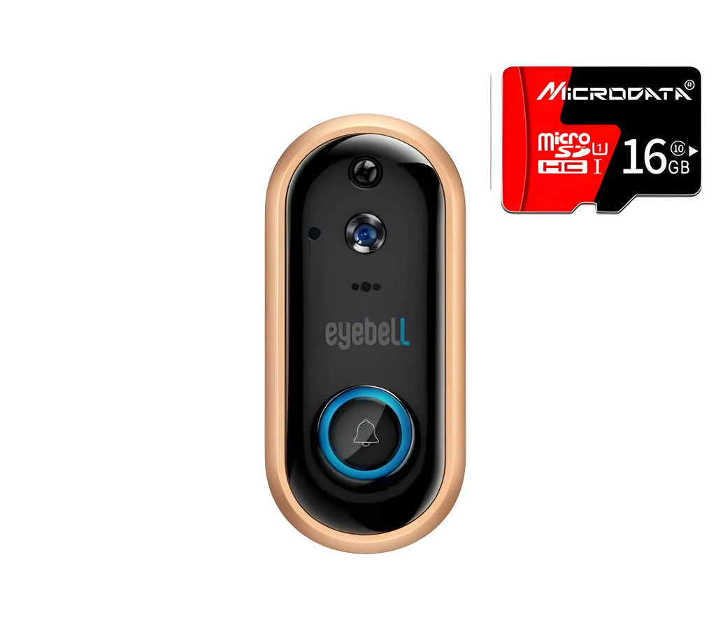 Wireless WiFi video doorbell in silver with 1080P HD camera and infrared night vision