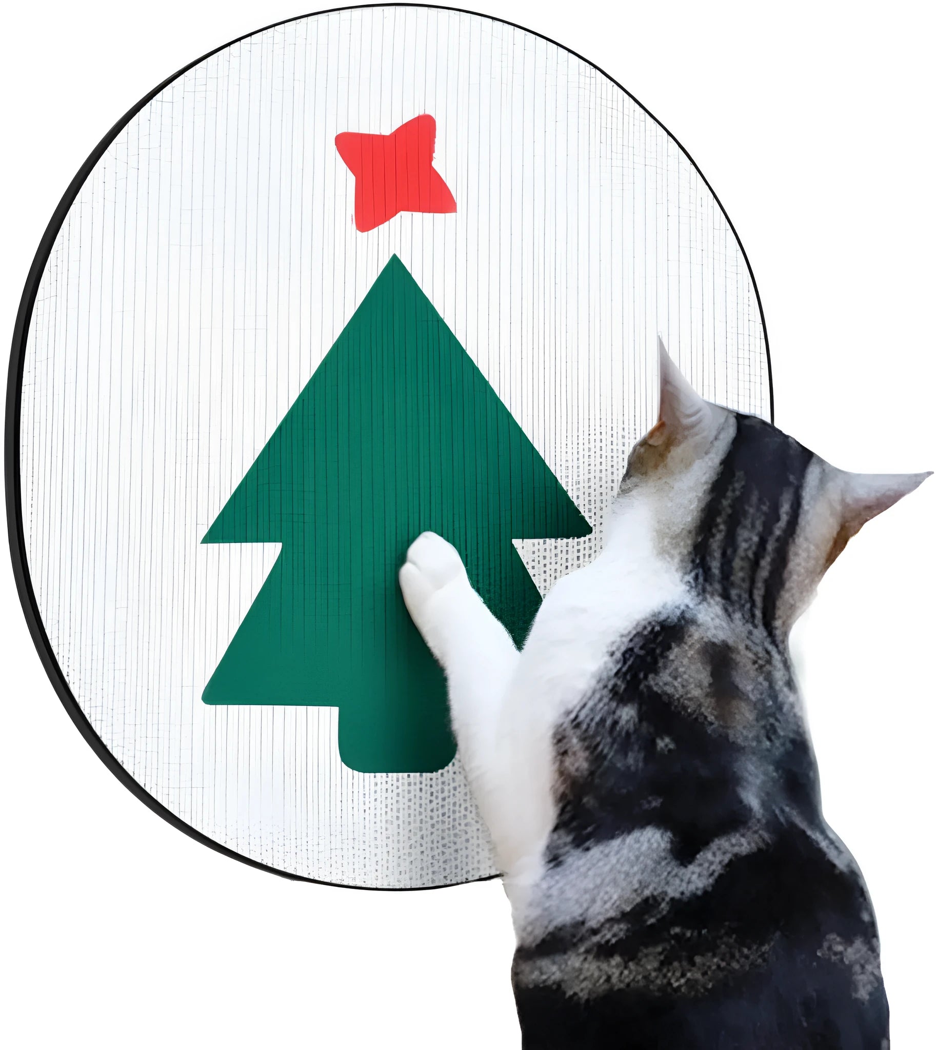 Wall-mounted vertical cat scratch pad in corrugated cardboard with catnip