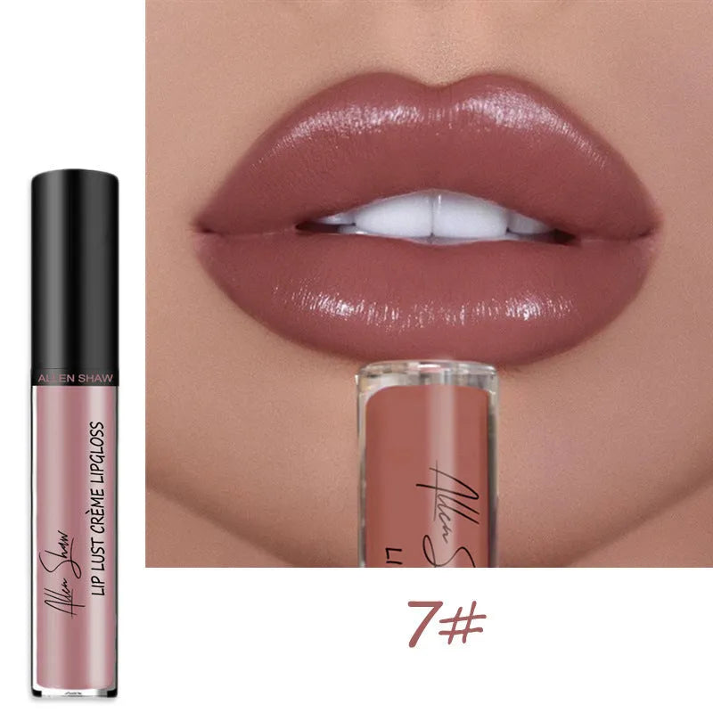Allen Shaw Cream Lip Glaze in matte velvet finish with twelve colour options
