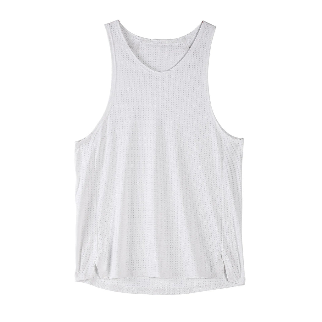 Men's black nylon sleeveless vest with stretch fabric for sports casual wear