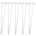White PP plastic car window flag bracket set showing clip design for vehicle mounting