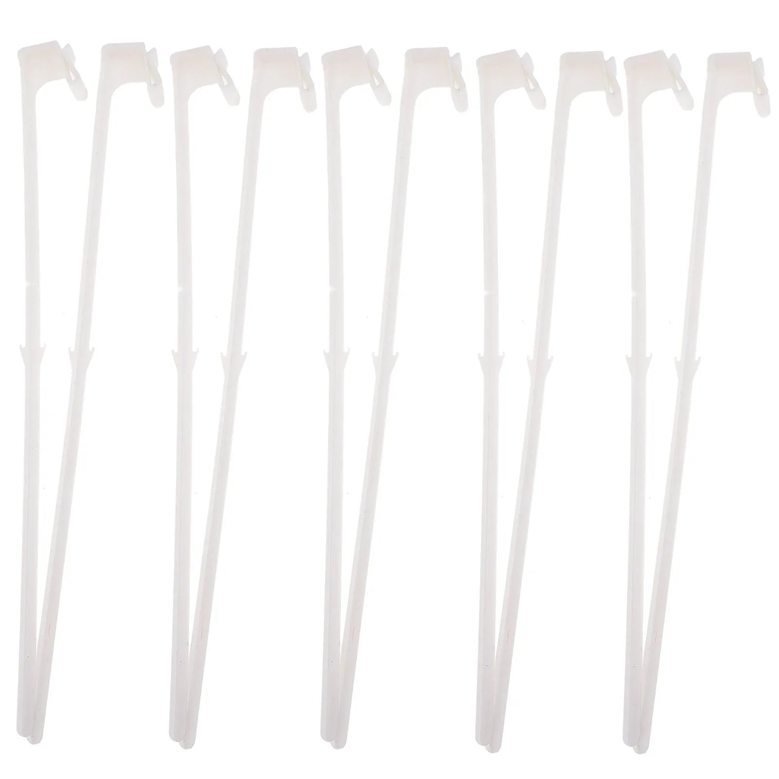 White PP plastic car window flag bracket set showing clip design for vehicle mounting