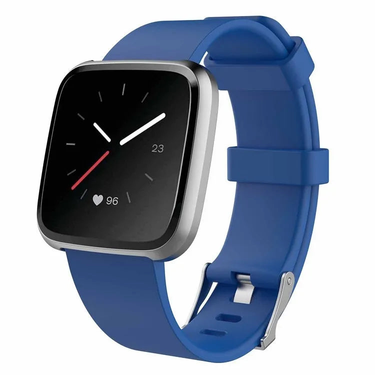 Fitbit Versa Lite replacement strap in multiple colours showing TPE material and size options.